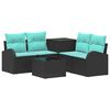 vidaXL Ensemble de Canap&eacute;s 6 pc Noir et Bleu