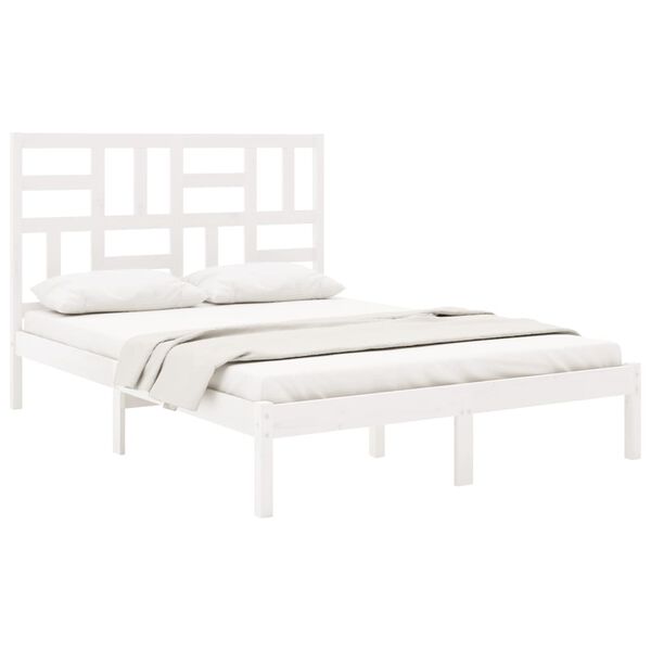 vidaXL Cadre de lit sans matelas blanc bois massif 140x200 cm