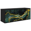 vidaXL Meuble TV mural WIJHE 102 x 33 x 40 cm Ch&ecirc;ne noir