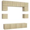 vidaXL Ensemble de meuble TV 8 pcs Ch&ecirc;ne sonoma Bois d'ing&eacute;nierie