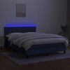 vidaXL Sommier &agrave; lattes de lit avec matelas LED Bleu 140x200 cm Tissu