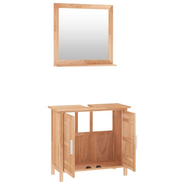 vidaXL Ensemble de meubles de salle de bain 2 pcs Bois massif de noyer