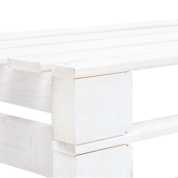 vidaXL Canap&eacute; central palette de jardin Blanc Bois de pin impr&eacute;gn&eacute;