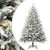 vidaXL Arbre de No&euml;l artificiel pr&eacute;-&eacute;clair&eacute; avec ensemble de boules