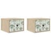 vidaXL Cabinet de chevet mural GOTHA 2 pc Ch&ecirc;ne Sonoma 36 x 33 x 25 cm