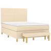 vidaXL Sommier &agrave; lattes de lit avec matelas Cr&egrave;me 140x190 cm Tissu