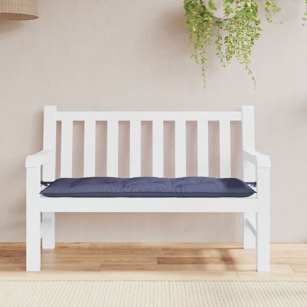 vidaXL Coussin de banc de jardin bleu marine 120x50x7 cm tissu oxford