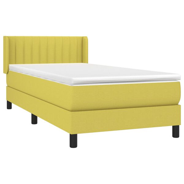 vidaXL Sommier &agrave; lattes de lit avec matelas Vert 80x200 cm Tissu
