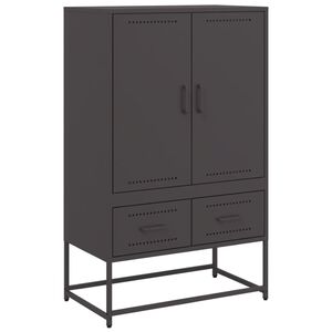 vidaXL Buffet haut noir 68x39x111,5 cm acier