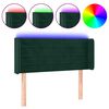 vidaXL T&ecirc;te de lit &agrave; LED Vert fonc&eacute; 93x16x78/88 cm Velours