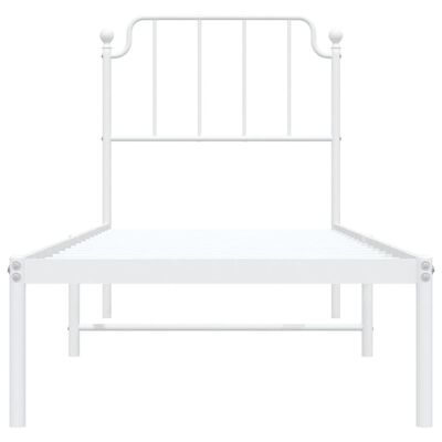 vidaXL Cadre de lit métal sans matelas avec tête de lit blanc 80x200cm