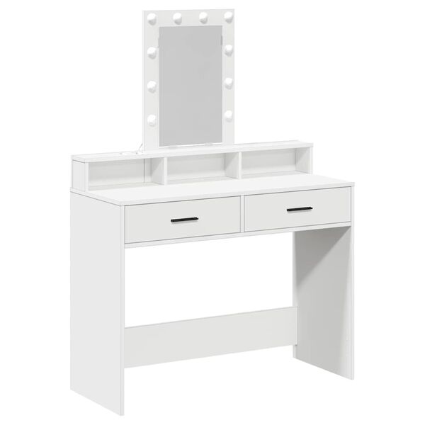 vidaXL Table de Toilette Blanc 100 x 41 x 140 cm Bois d'ing&eacute;nierie