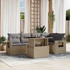 vidaXL Salon de jardin avec coussins 6 pcs beige r&eacute;sine tress&eacute;e