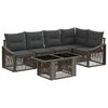 vidaXL Ensemble de canap&eacute; de jardin 6 pc Gris et Gris fonc&eacute; polyrotin
