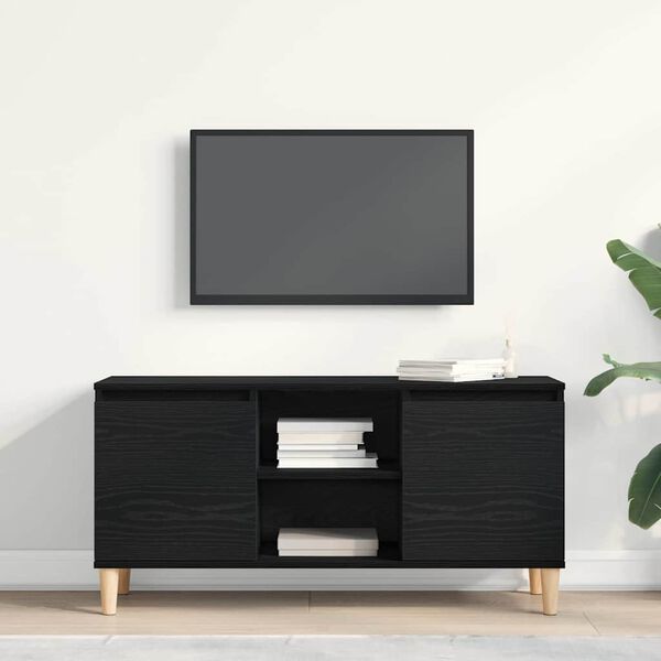 vidaXL Meuble TV Ch&ecirc;ne noir 102 x 35 x 50 cm Bois d'ing&eacute;nierie