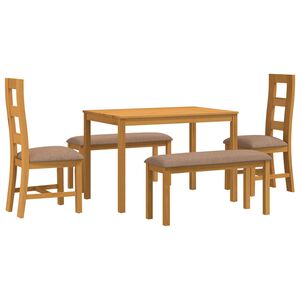 vidaXL Ensemble de salle &agrave; manger 5 pc Gris Bois de ch&ecirc;ne massif