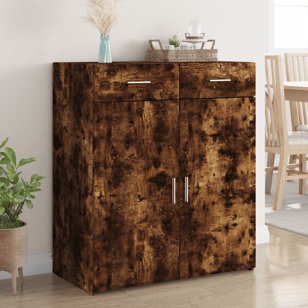 vidaXL Buffet ch&ecirc;ne fum&eacute; 80x42,5x93 cm bois d'ing&eacute;nierie