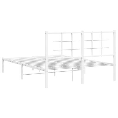 vidaXL Cadre de lit métal sans matelas et tête de lit blanc 140x200 cm