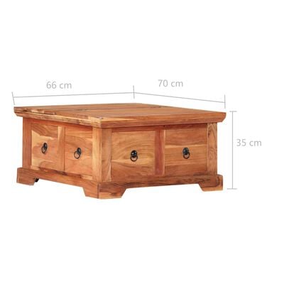 vidaXL Table basse 66 x 70 x 35 cm Bois solide d'acacia