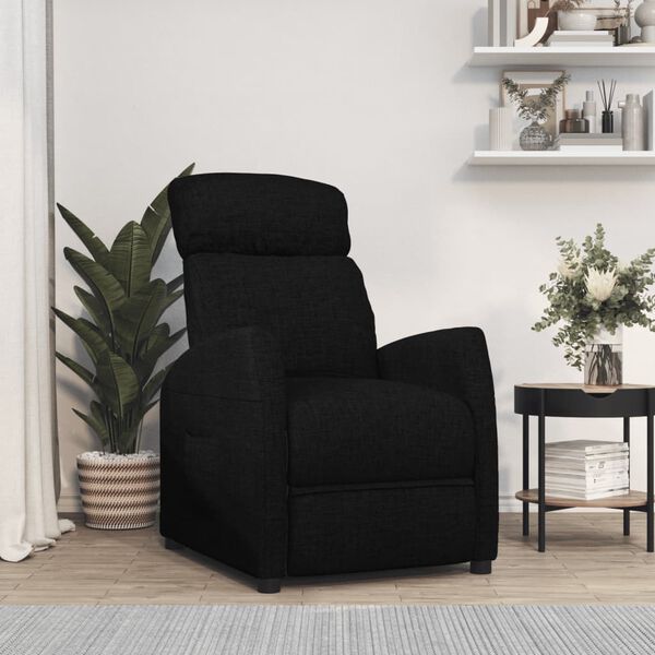 vidaXL Fauteuil inclinable Noir Tissu