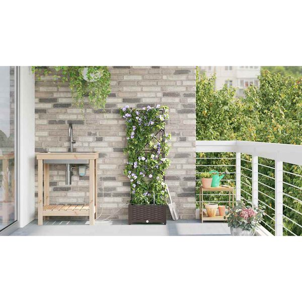 vidaXL Cache-pot de jardin Marron 40 x 40 x 126 cm Acier