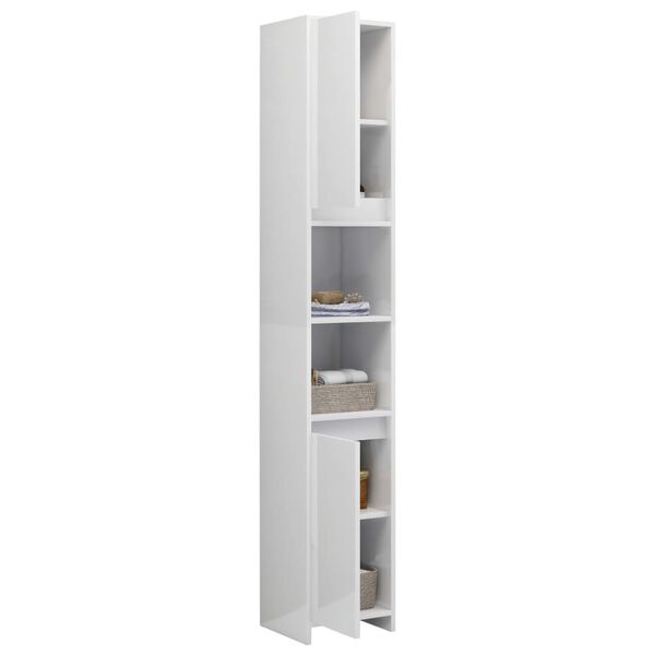 vidaXL Armoire de salle de bain Blanc brillant Bois d'ingénierie