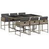 vidaXL Ensemble &agrave; manger de jardin et coussins 7 pcs gris rotin