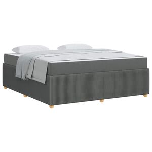 vidaXL Cadre de lit avec matelas Gris fonc&eacute; 180 x 200 cm tissu