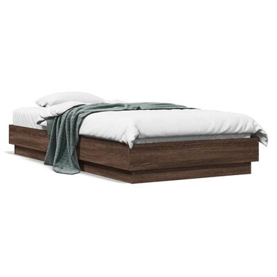 vidaXL Cadre de lit sans matelas chêne marron 75x190cm bois ingénierie