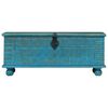 vidaXL Coffre de rangement Bois de manguier massif 100x40x41 cm Bleu