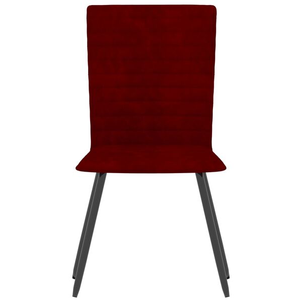 vidaXL Chaises &agrave; manger lot de 4 rouge bordeaux velours