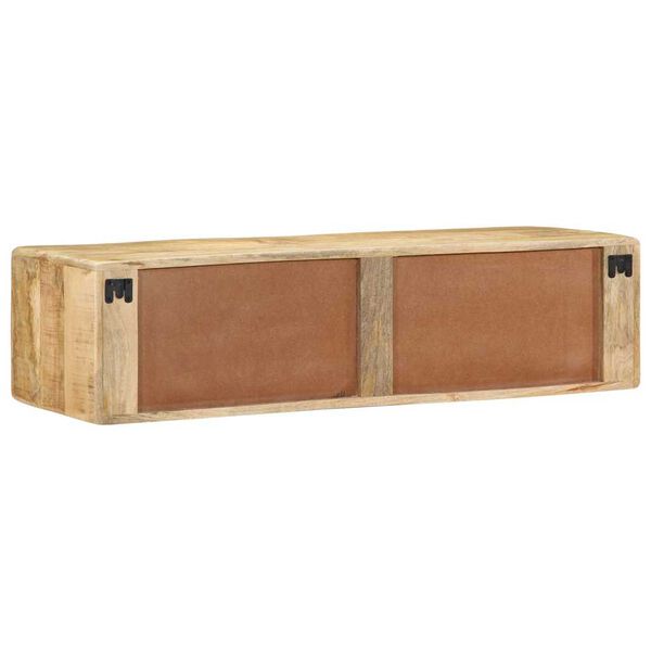 vidaXL Meuble TV mural 100x32x25 cm bois massif manguier brut