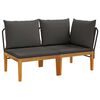 vidaXL 2 pc Ensemble de salon de jardin avec coussins Naturel