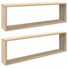 vidaXL &Eacute;tag&egrave;res cube murales 2 pcs ch&ecirc;ne sonoma bois d'ing&eacute;nierie