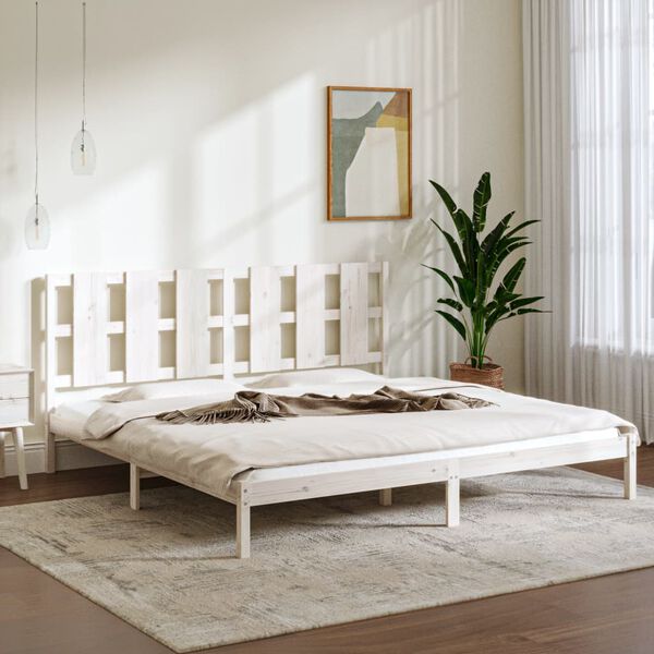 vidaXL Cadre de lit sans matelas blanc 180x200 cm bois massif