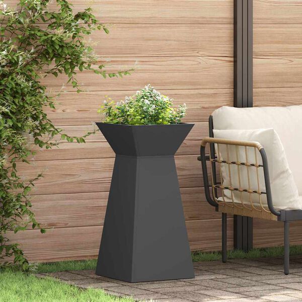 vidaXL Jardini&egrave;re &agrave; pilier 2 pcs Noir 35 x 35 x 73 cm