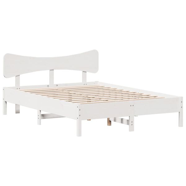 vidaXL Cadre de lit sans matelas blanc 140x200 cm bois de pin massif