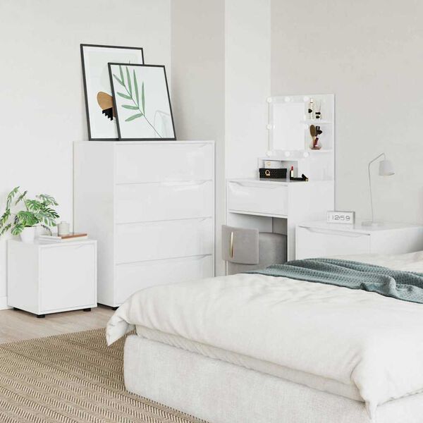 vidaXL Cabinet de salle de bain Blanc brillant 40,5 x 40 x 44 cm