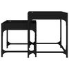 vidaXL Tables d'appoint 2 pcs Noir Bois d'ingénierie