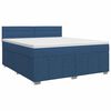 vidaXL Lit boxspring avec matelas Bleu 140 x 190 cm Tissu