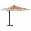 vidaXL Parasol de jardin avec LED et m&acirc;t en acier marron 269x269x235cm
