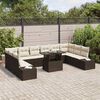 vidaXL Ensemble de canapé de jardin 11 pcs Marron Poly rotin