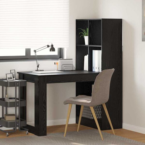 vidaXL Bureau Chêne noir 122 x 67 x 145 cm Bois d'ingénierie