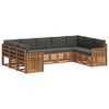 vidaXL Ensemble de canap&eacute;s d'ext&eacute;rieur 9 pc Naturel et Anthracite
