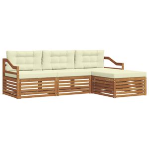 vidaXL Ensemble de canap&eacute;s d'ext&eacute;rieur 4 pc Naturel et Cr&egrave;me
