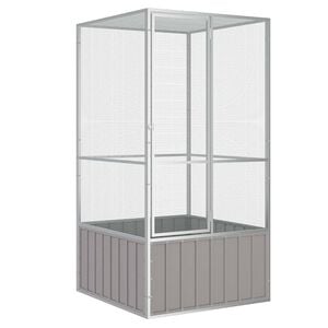 vidaXL Cage &agrave; oiseaux Gris 111x107x211,5 cm Acier galvanis&eacute;