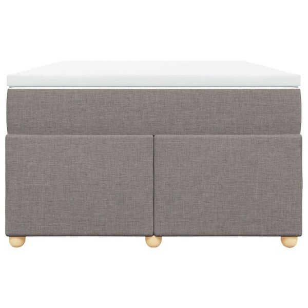 vidaXL Sommier &agrave; lattes de lit avec matelas Taupe 120x200 cm Tissu