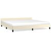vidaXL Cadre de lit avec t&ecirc;te de lit sans matelas cr&egrave;me 200x200 cm