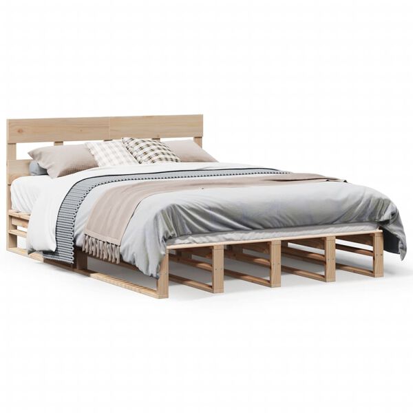 vidaXL Cadre de lit sans matelas 140x190 cm bois de pin massif