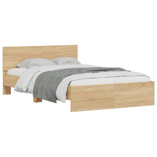 vidaXL Cadre de lit sans matelas ch&ecirc;ne sonoma 135x190 cm